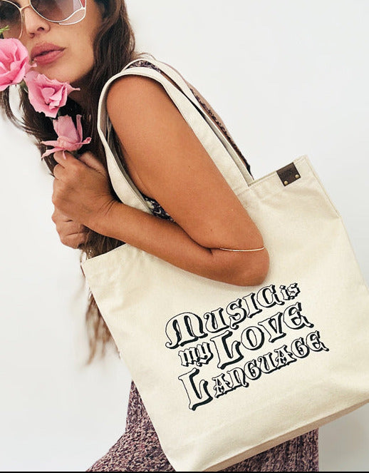 MUSIC IS MY LOVE LANGUAGE TOTE`MM