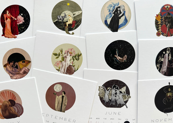 2027 MYSTIC MAMMA MOON calendar cards featuring sacred feminine zodiac art 