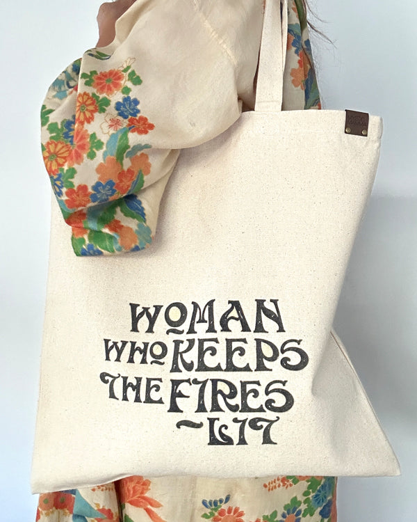 WOMAN WHO KEEPS THE FIRES LIT TOTE'MM