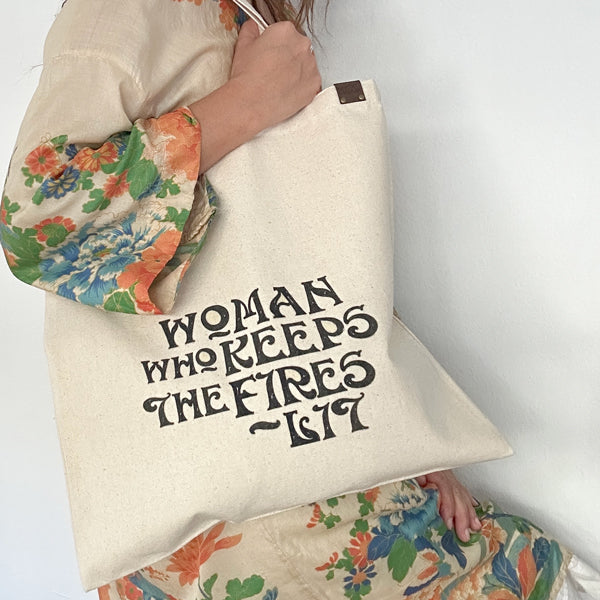 WOMAN WHO KEEPS THE FIRES LIT TOTE'MM