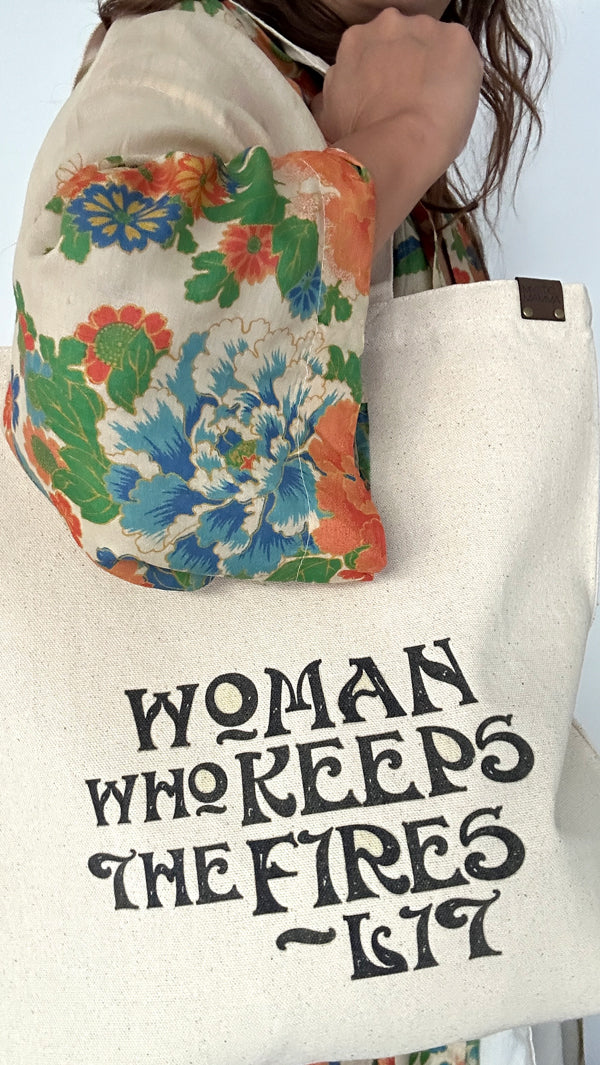 WOMAN WHO KEEPS THE FIRES LIT TOTE'MM