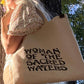 WOMAN OF THE SACRED WATERS TOTE'MM